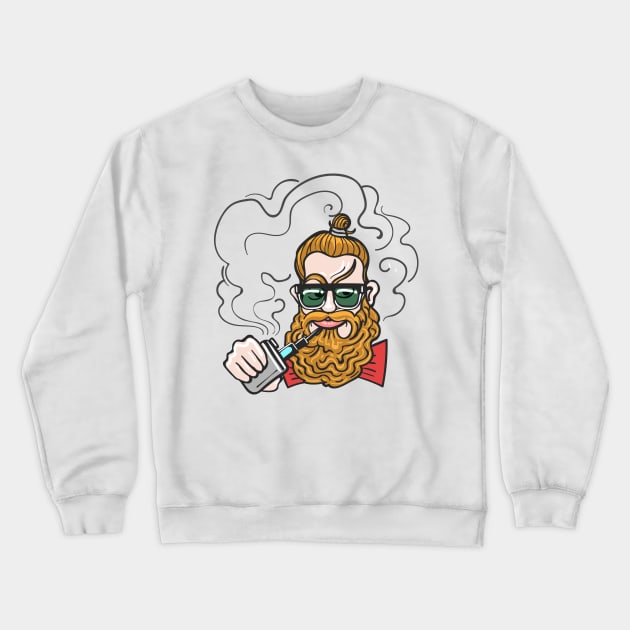 Young man smoking e-cigarette. Crewneck Sweatshirt by devaleta